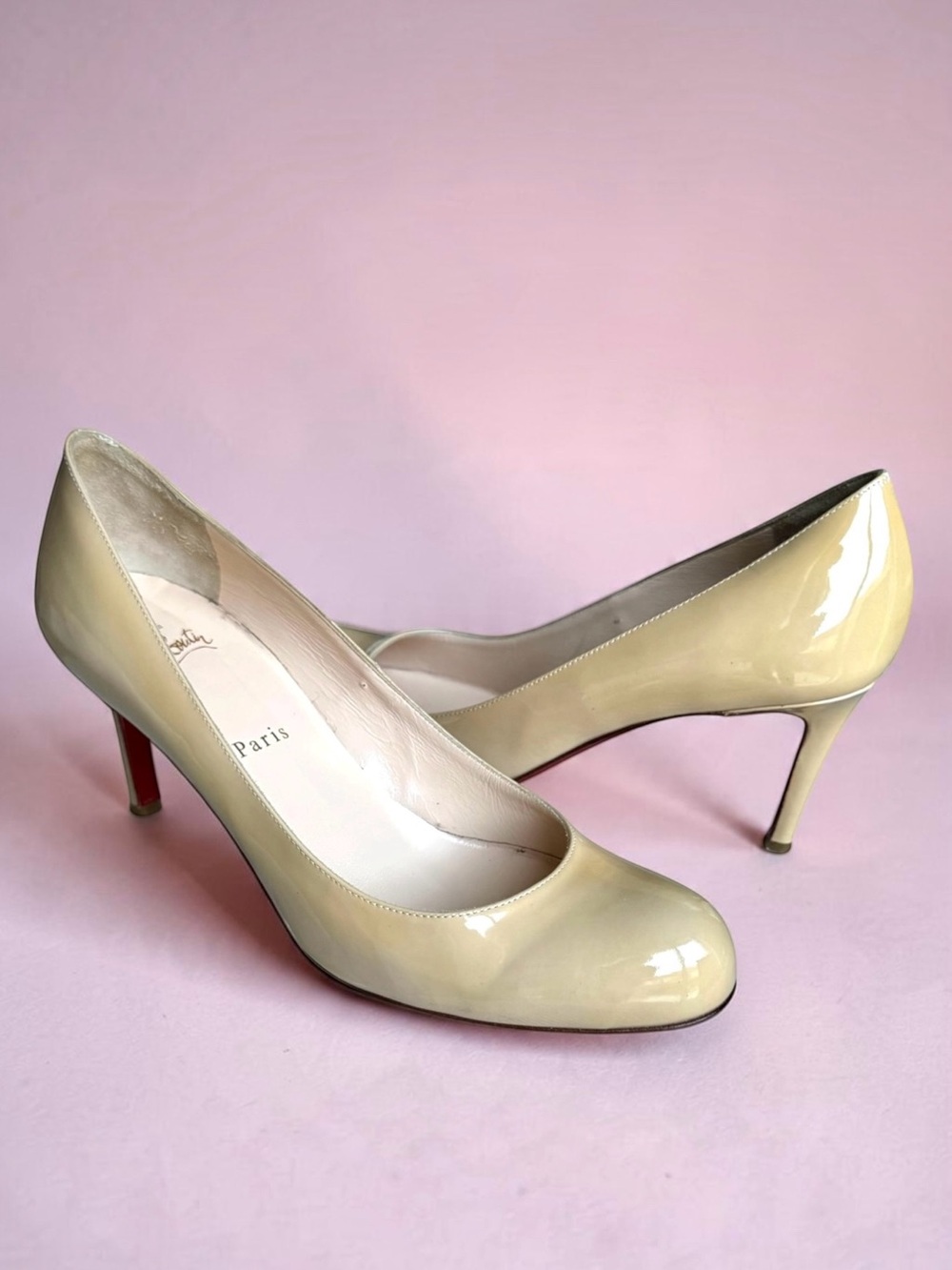 Christian Louboutin Patent Leather Pumps Neutrals